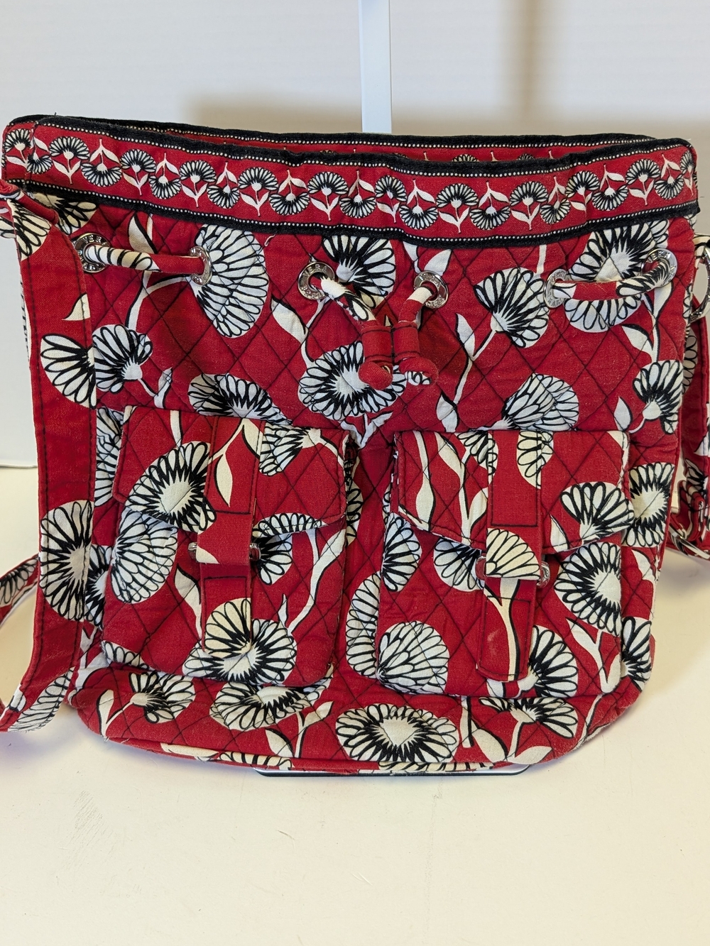 Vera Bradley Red Quilted Floral Crossbody Bag